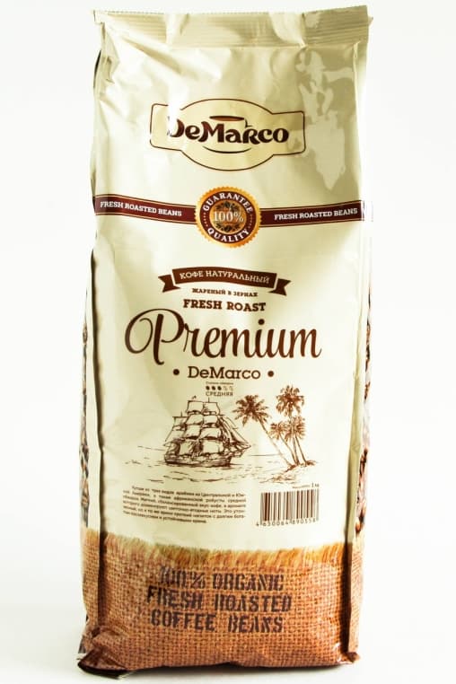 Кофе в зернах DeMarco Fresh Roast Premium 1000гр