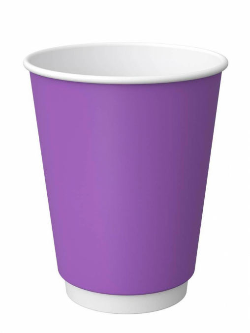 Стакан бумажный 2-слойный ProstoKap Фиолетовый d=90 350 мл