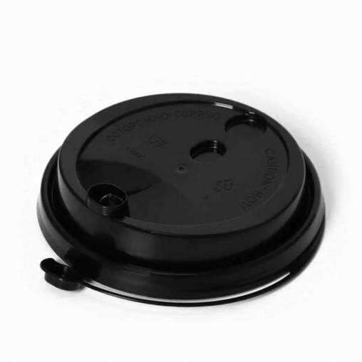 Крышка с колпачком на поводке FLIP-TOP Черная МАТОВАЯ d=80