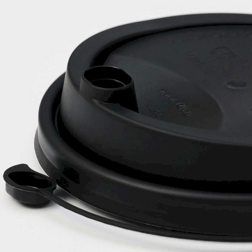 Крышка с колпачком на поводке FLIP-TOP Черная МАТОВАЯ d=90