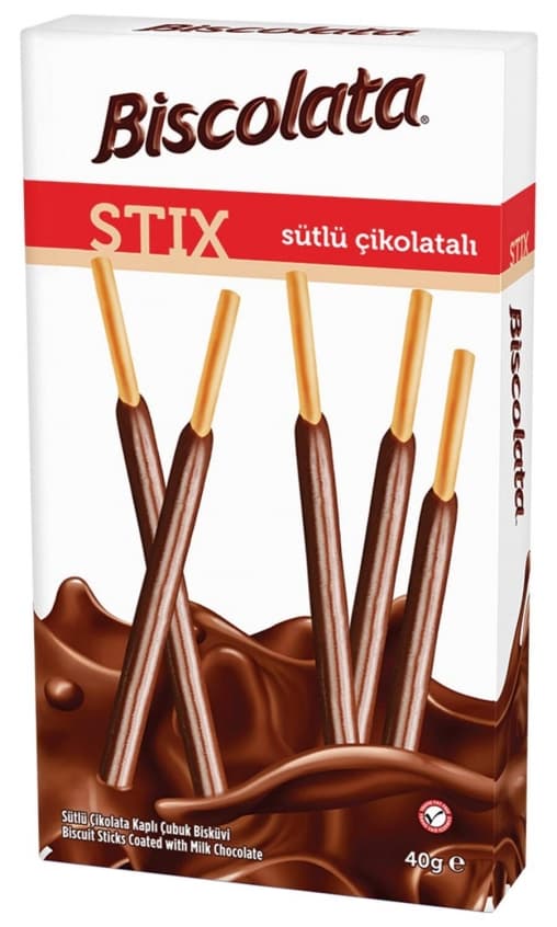 Палочки бисквитные Biscolata STIX мол. шоколад 40 г