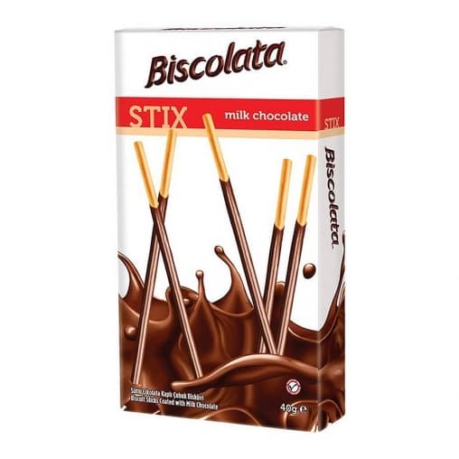 Палочки бисквитные Biscolata Stix молочный шоколад 40 г