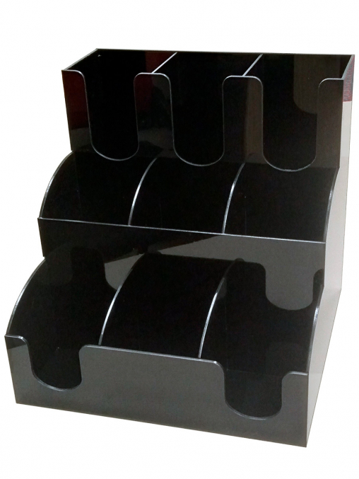 Барная стойка Чёрный глянцевый акрил 310×310×305 мм 9 отделений