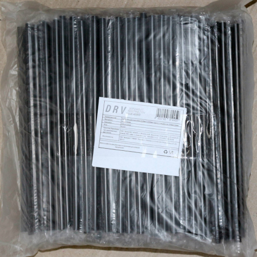 Трубочки черные в индивидуальной упаковке 240 мм d=8 мм по 250 шт.