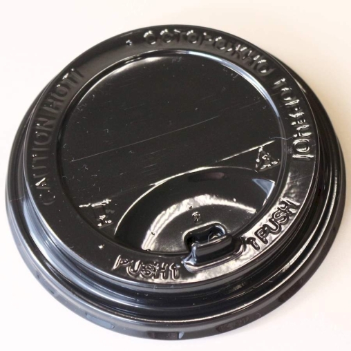 Крышка ECOPAK с клапаном Черная глянцевая d=90