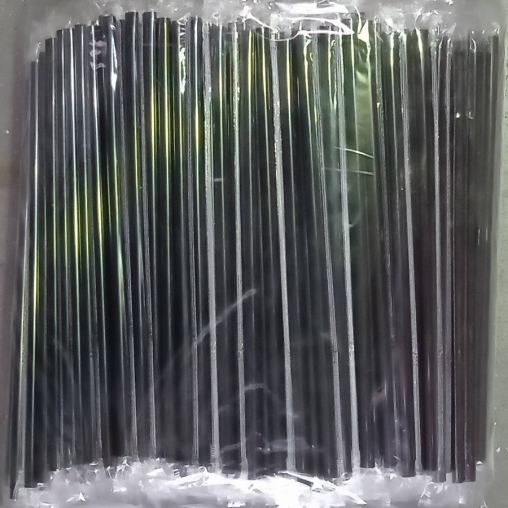 Трубочки черные в индивидуальной упаковке 240 мм d=8 мм