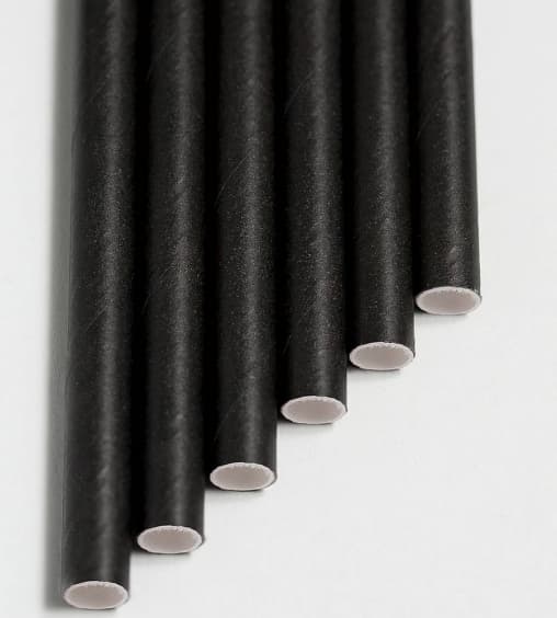Бумажные трубочки для бутылок Черные 230 мм d=6 мм 250 шт.