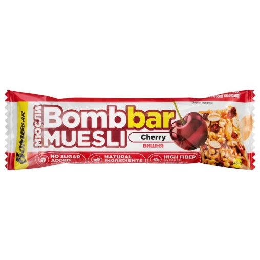 BOMBbar Батончик мюсли Вишня 45 г