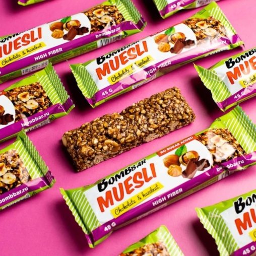 BOMBbar Батончик мюсли ФУНДУК 45 г