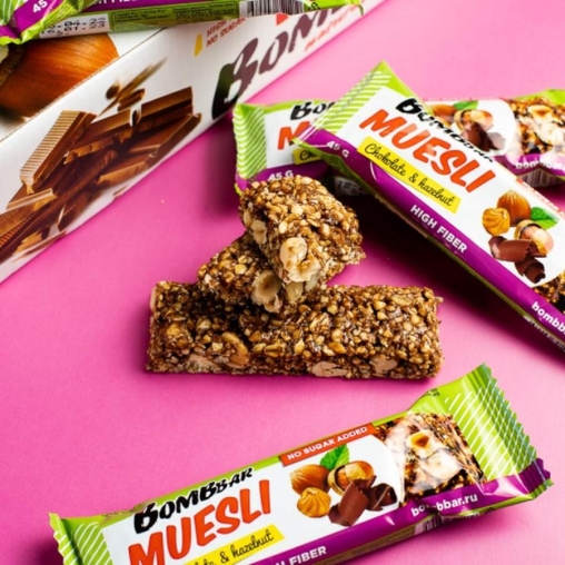 BOMBbar Батончик мюсли ФУНДУК 45 г