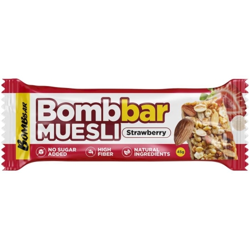 BOMBbar Батончик мюсли КЛУБНИКА 45 г