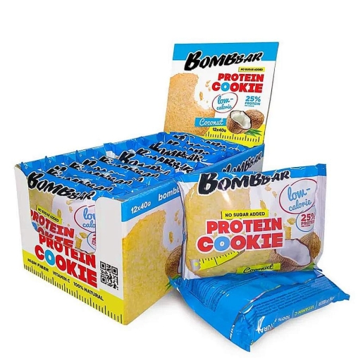 BombBar протеиновое низкокалорийное печенье КОКОС 40 г