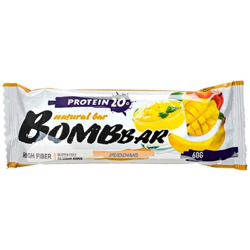 Батончик BOMBbar неглазированный Пудинг Банан Манго 60 г