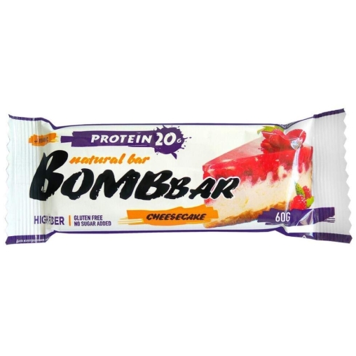 Батончик BOMBbar неглазированный Малиновый чизкейк 60 г
