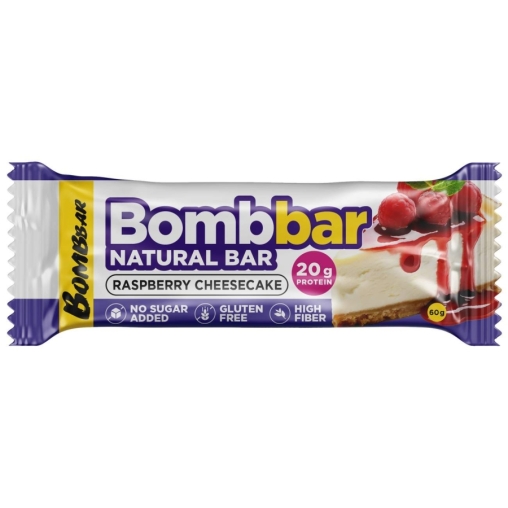 Батончик BOMBbar неглазированный Малиновый чизкейк 60 г