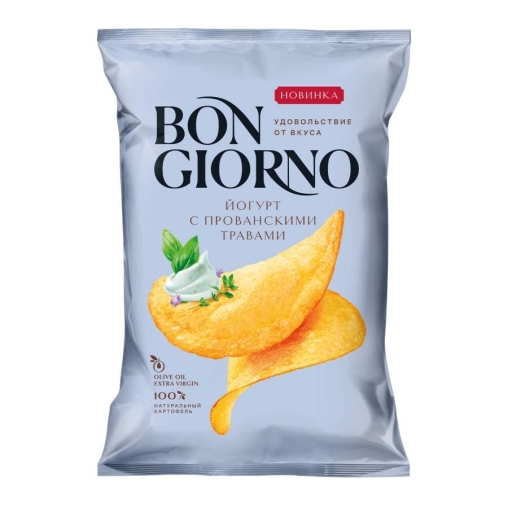 Чипсы картофельные BON GIORNO Йогурт с прованскими травами 80 г