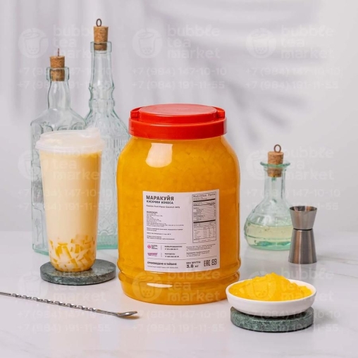 Кусочки кокоса в сиропе Bubble Tea Маракуйя 3800 г