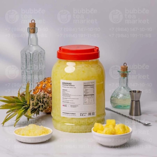 Кусочки кокоса в сиропе Bubble Tea Ананас 3800 г