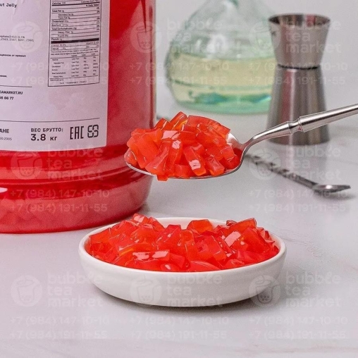 Кусочки кокоса в сиропе Bubble Tea Клубника 3800 г