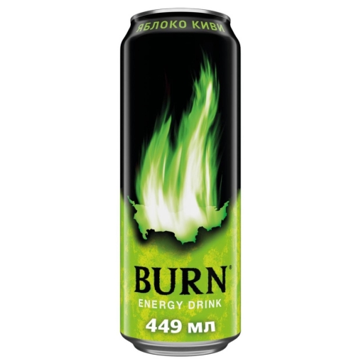 Энергетический напиток Burn ЯБЛОКО КИВИ 449 мл ж/б