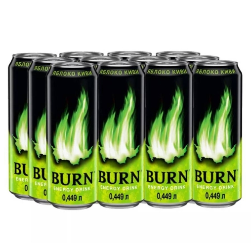 Энергетический напиток Burn ЯБЛОКО КИВИ 449 мл ж/б