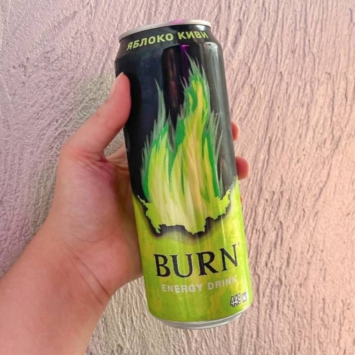 Энергетический напиток Burn ЯБЛОКО КИВИ 449 мл ж/б