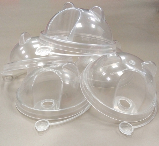 Крышка CAT Bubble CUP купольная прозрачная PP с отверстием под трубочку d=90 мм
