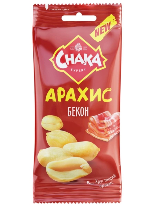 Арахис CHAKA жареный соленый со вкусом Бекон 50 г