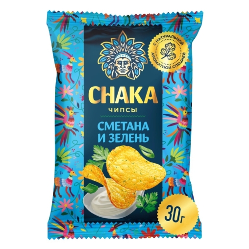 CHAKA Чипсы картофельные рифленые Сметана и зелень 30 г