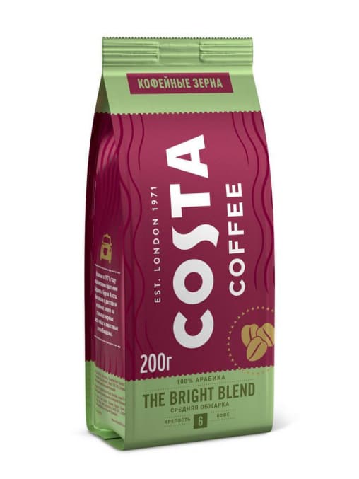 Кофе в зернах COSTA coffee The Bright blend 200 гр