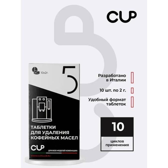 Cup 5 mini Таблетки для очистки кофемашин от масел 10× 2 г