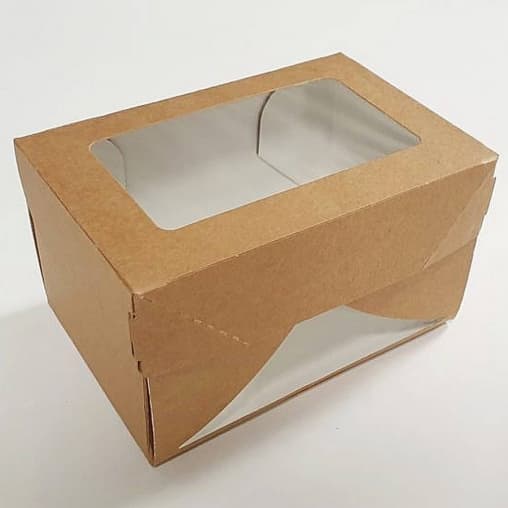 Коробка картон крафт CandyBox с окном 1200 мл 150×100×85 мм