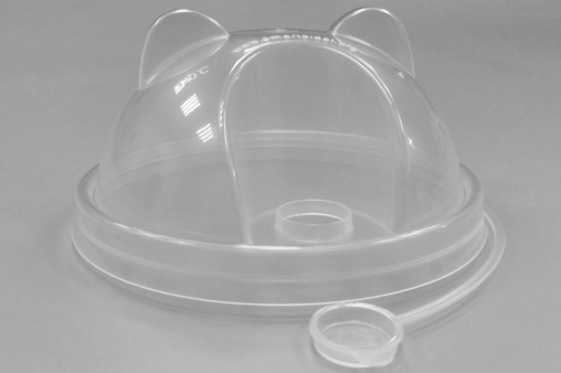 Крышка CAT Bubble CUP купольная прозрачная PP с отверстием под трубочку d=90 мм