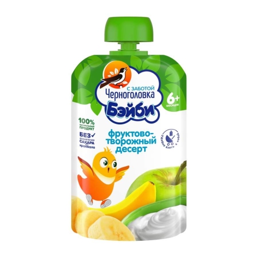 Пюре детское Черноголовка Бейби Фруктово-творожный десерт 85 г пауч