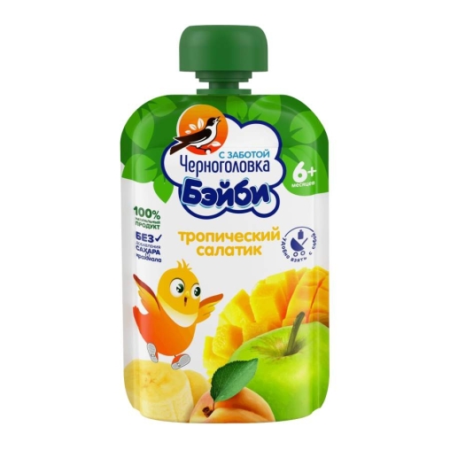 Пюре детское Черноголовка Бейби Тропический салатик с Манго 85 г пауч