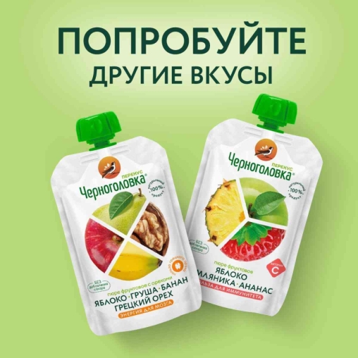 Пюре детское Черноголовка Перекус Манго Кокос 85 г пауч