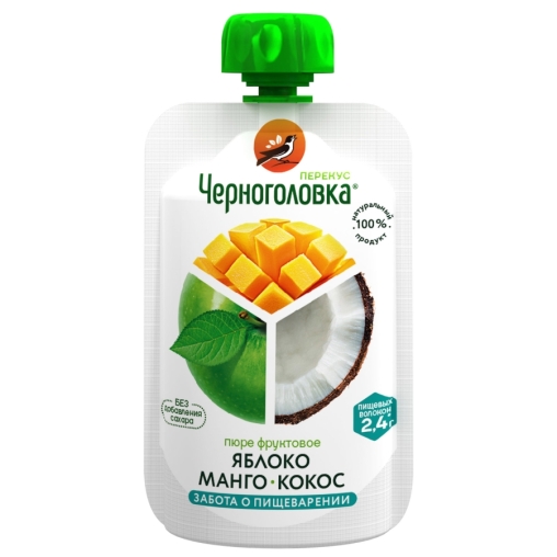 Пюре детское Черноголовка Перекус Манго Кокос 85 г пауч