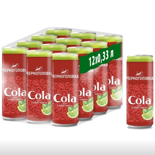 Черноголовка Кола со вкусом Лайм Мята 330 мл ж/б