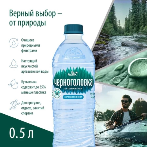 Вода Черноголовская негазированная 500 мл ПЭТ