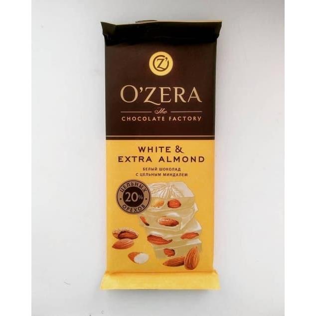 Шоколад O"Zera White & Extra Almond белый с цельным миндалем 90 г