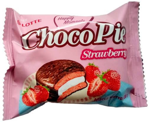 Lotte Choco Pie Strawberry Клубника 28 г bigpack