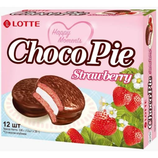 Lotte Choco Pie Strawberry Клубника 28 г bigpack