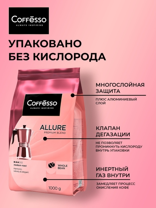 Кофе в зернах Coffesso ALLURE 1000 г