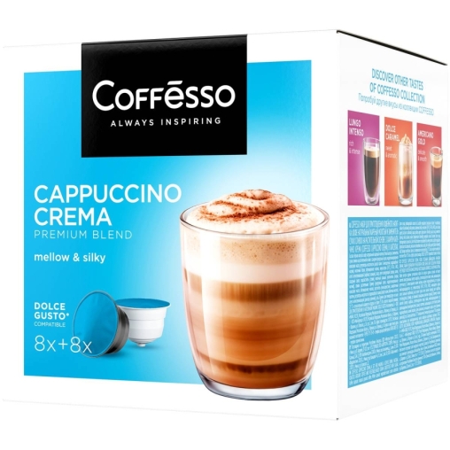 Coffesso кофе-капсулы Dolce Gusto CAPPUCCINO CREMA 8+8 капсул