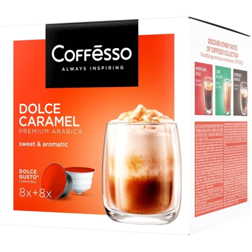 Coffesso кофе-капсулы Dolce Gusto DOLCE CARAMEL 8+8 капсул