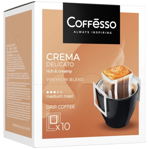 Кофе молотый Coffesso Crema Delicato 10 дрип пакетов по 9 г (90 г)
