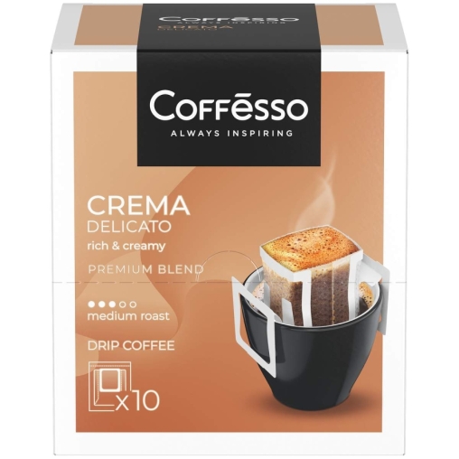 Кофе молотый Coffesso Crema Delicato 10 дрип пакетов по 9 г (90 г)
