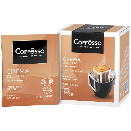Кофе молотый Coffesso Crema Delicato 10 дрип пакетов по 9 г (90 г)