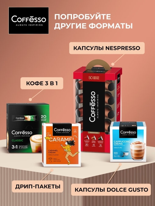 Кофе молотый Coffesso MOKKA 100% робуста 250 г