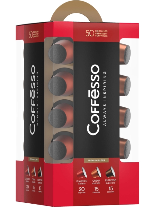 Подарочный набор Coffesso кофе-капсул Nespresso ассорти 50 шт.